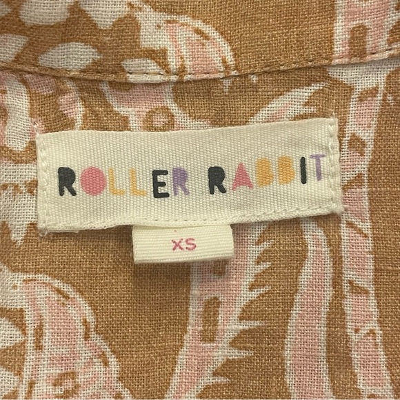 Roller Rabbit Floral Linen Button Down Top Size XS - Picture 6 of 10